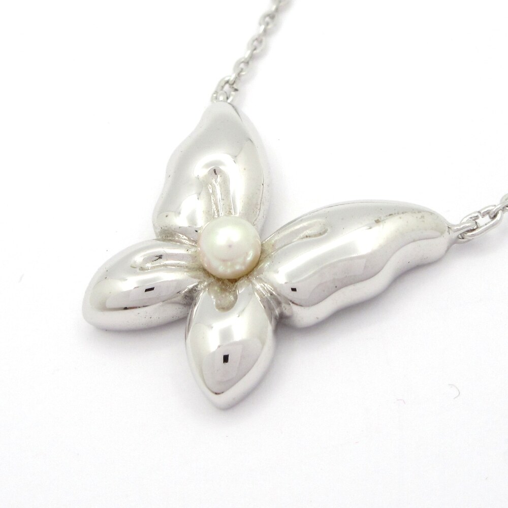Mikimoto Necklace Silver White Pearl